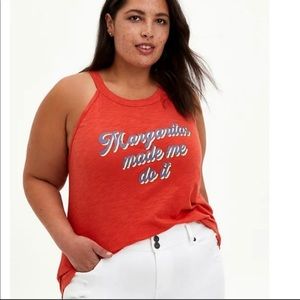 Torrid Red high neck tank Margaritas made me do it